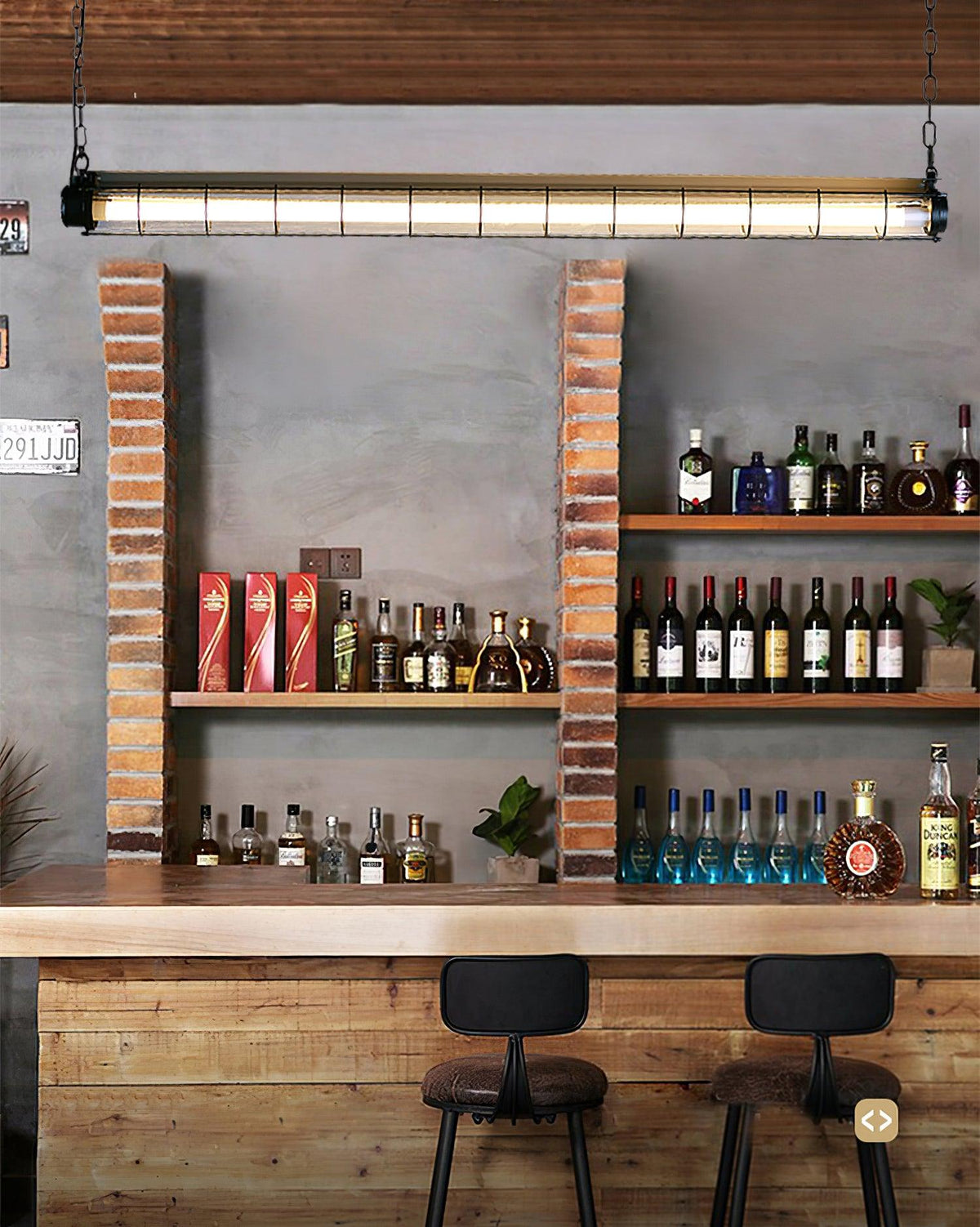 Linear Glass Chandelier with Integrated LED – Modern Kitchen Island Lighting