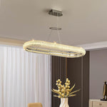Asscher Ring Crystal LED Chandelier, Modern Luxury Ceiling Light