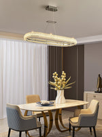 Asscher Ring Crystal LED Chandelier, Modern Luxury Ceiling Light
