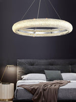 Asscher Ring Crystal LED Chandelier, Modern Luxury Ceiling Light