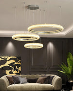 Asscher Ring Crystal LED Chandelier, Modern Luxury Ceiling Light