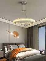Asscher Ring Crystal LED Chandelier, Modern Luxury Ceiling Light