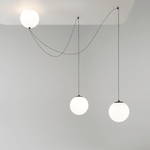 Asteris Multi-Globe Pendant Light – Opal Glass & Black Cord
