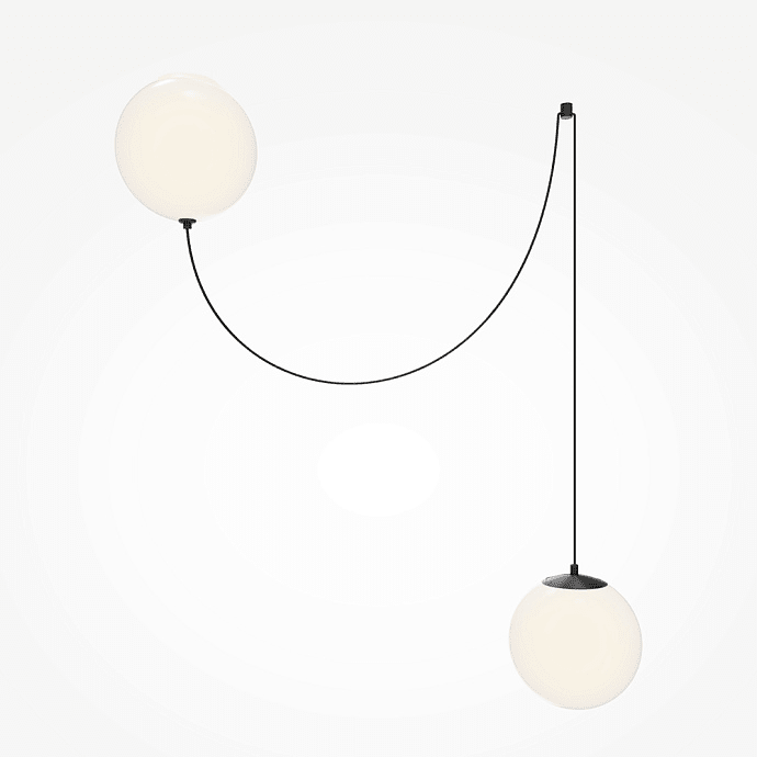 Asteris Multi-Globe Pendant Light – Opal Glass & Black Cord