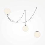 Asteris Multi-Globe Pendant Light – Opal Glass & Black Cord