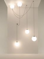 Asteris Multi-Globe Pendant Light – Opal Glass & Black Cord
