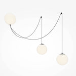 Asteris Multi-Globe Pendant Light – Opal Glass & Black Cord