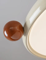 Lola Round LED Pendant Light in Cream and Terracotta