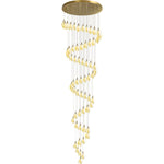 Astralis Bloom Staircase Chandelier – Modern Ceramic Petal Cascade in Gold