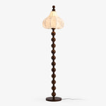 Astrid Sculptural Fabric Floor Lamp with Wood Bead Stem