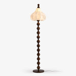 Astrid Sculptural Fabric Floor Lamp with Wood Bead Stem