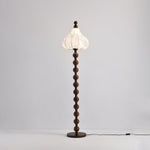 Astrid Sculptural Fabric Floor Lamp with Wood Bead Stem