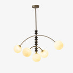 Astrium Arc Chandelier – Modern Glass & Wood Pendant Light