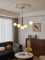 Astrium Arc Chandelier – Modern Glass & Wood Pendant Light