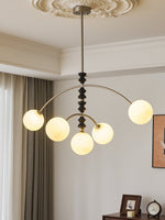 Astrium Arc Chandelier – Modern Glass & Wood Pendant Light
