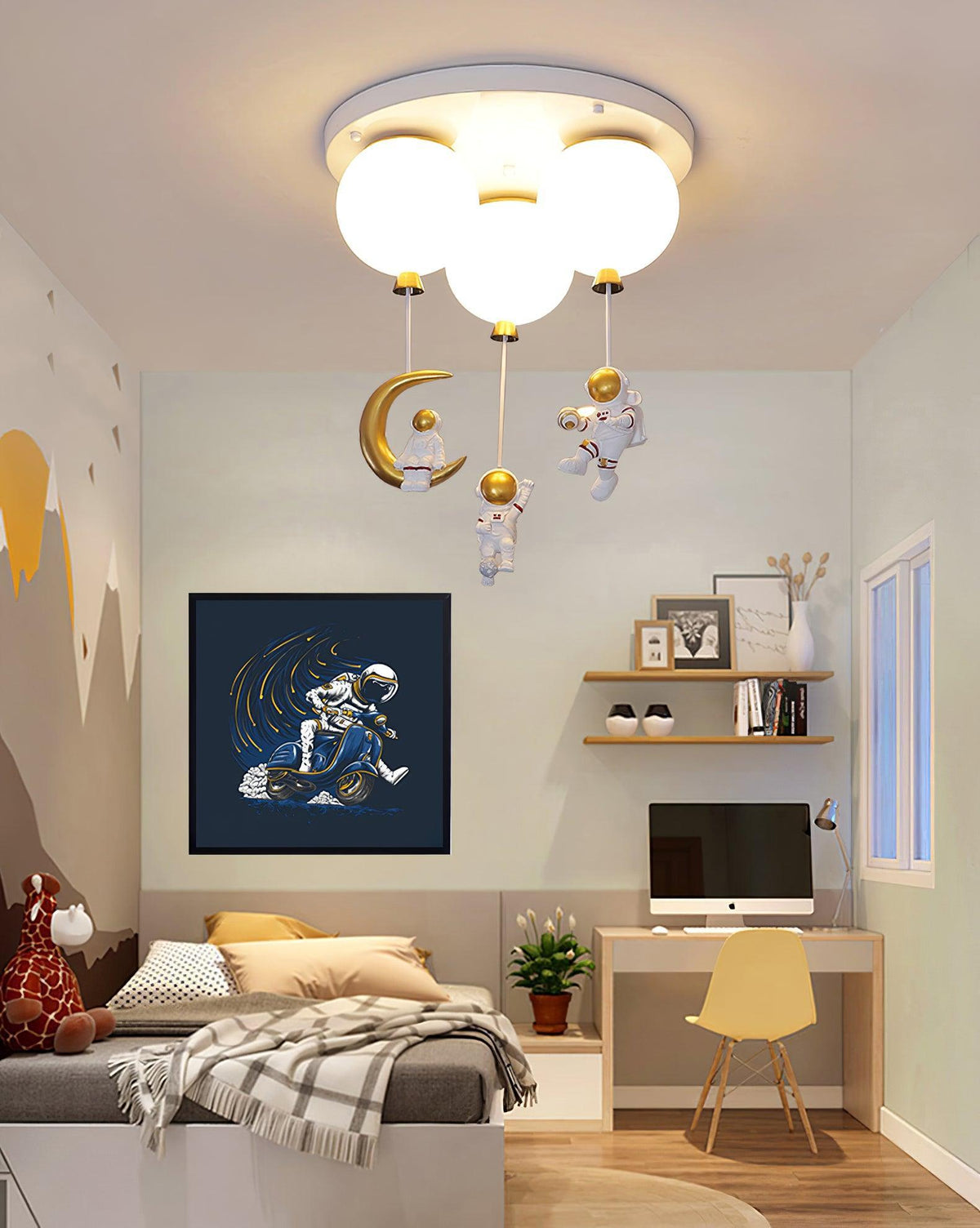 Astronaut Balloon Flush Mount Ceiling Light – Glossy Designer Lamp