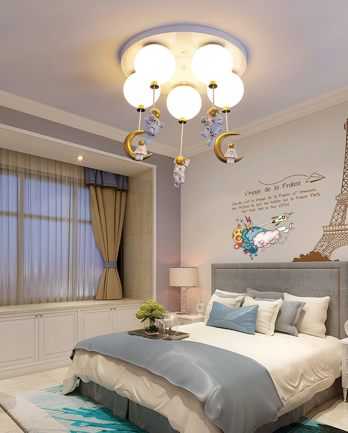 Astronaut Balloon Flush Mount Ceiling Light – Glossy Designer Lamp