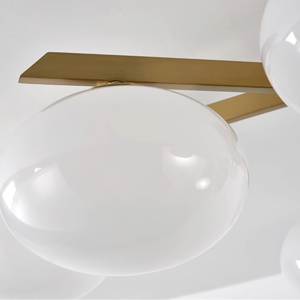 Astrora Globe Ceiling Light – Opal Glass & Brass Modern Chandelier
