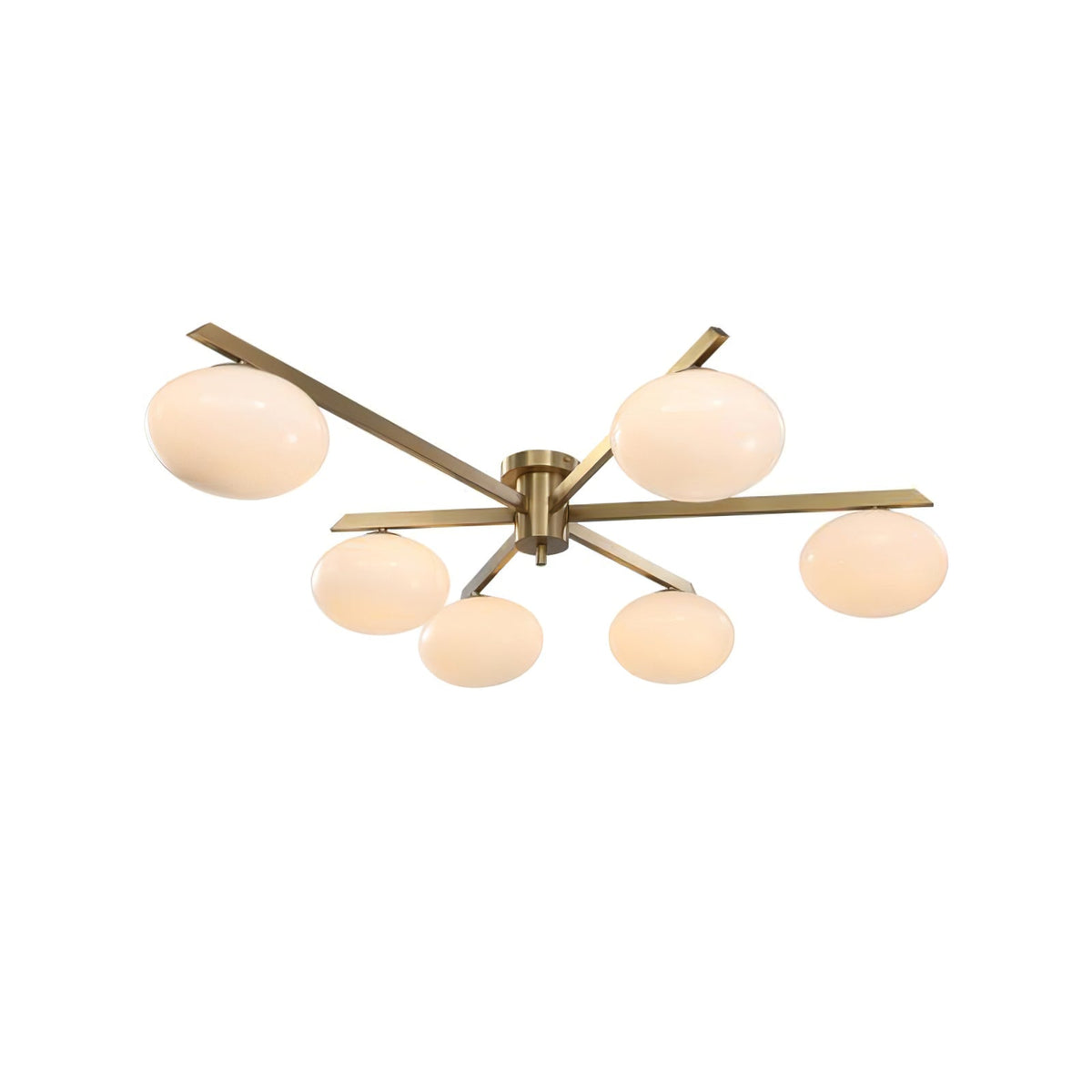 Astrora Globe Ceiling Light – Opal Glass & Brass Modern Chandelier