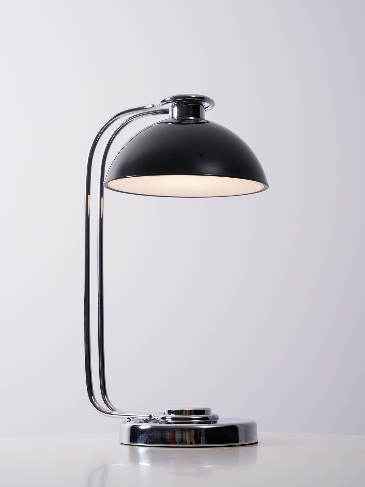 Domex Modern Desk Lamp with Chrome Accents and Integrated LED