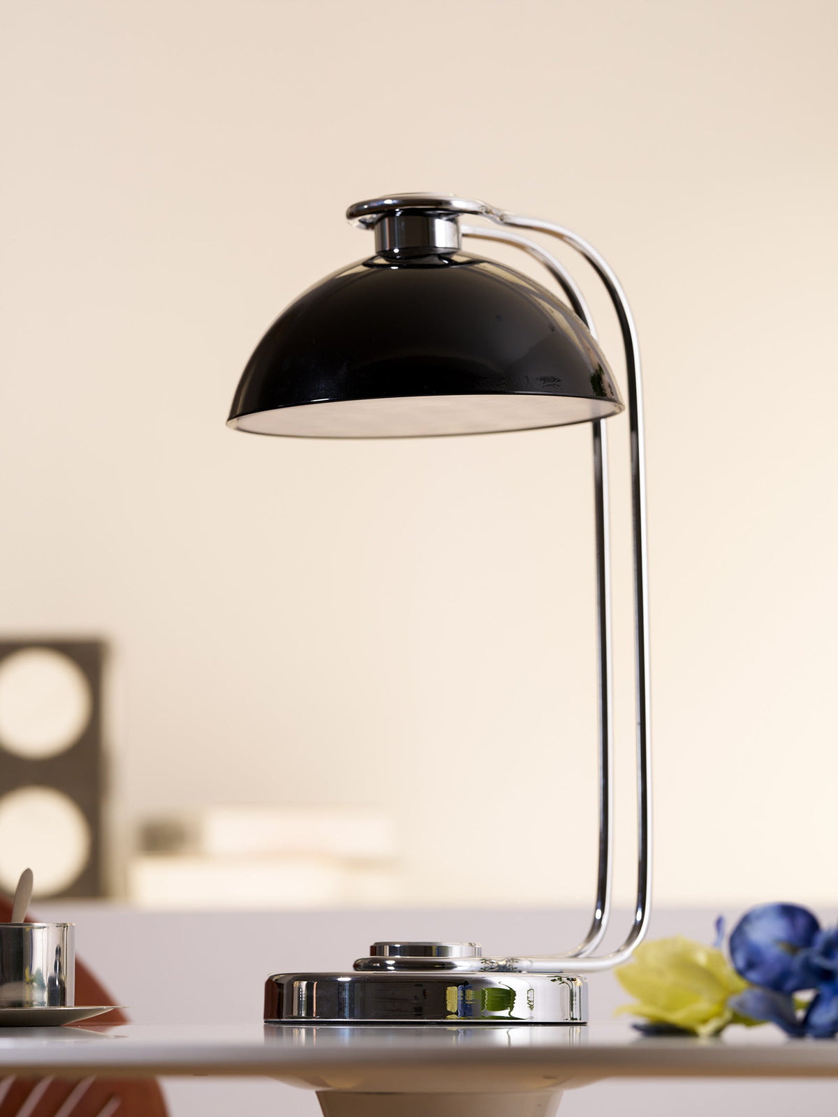 Domex Modern Desk Lamp with Chrome Accents and Integrated LED