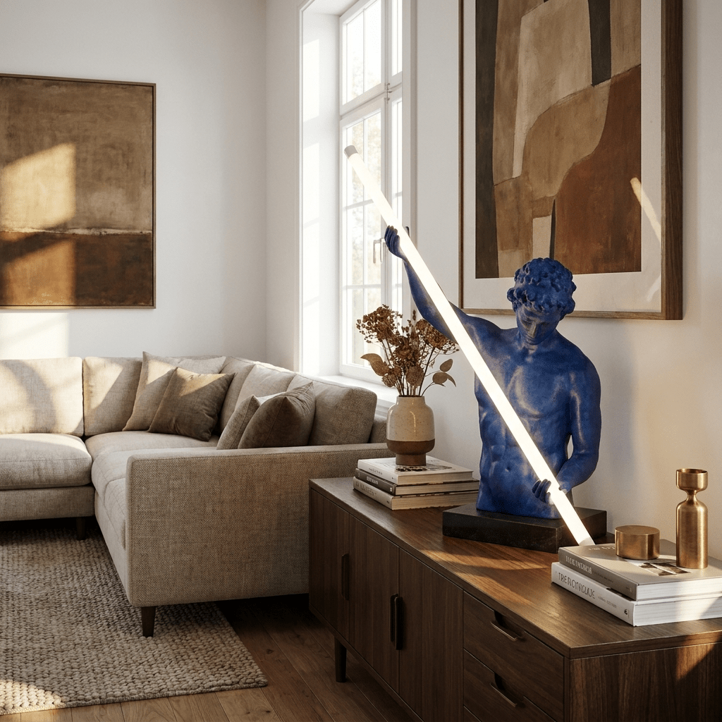 Atlas Beam Sculpture Table Lamp with Integrated LED