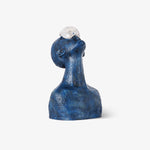 Atlas Guardian Sculpture Table Ornament – Blue Textured Figurine for Modern Interiors