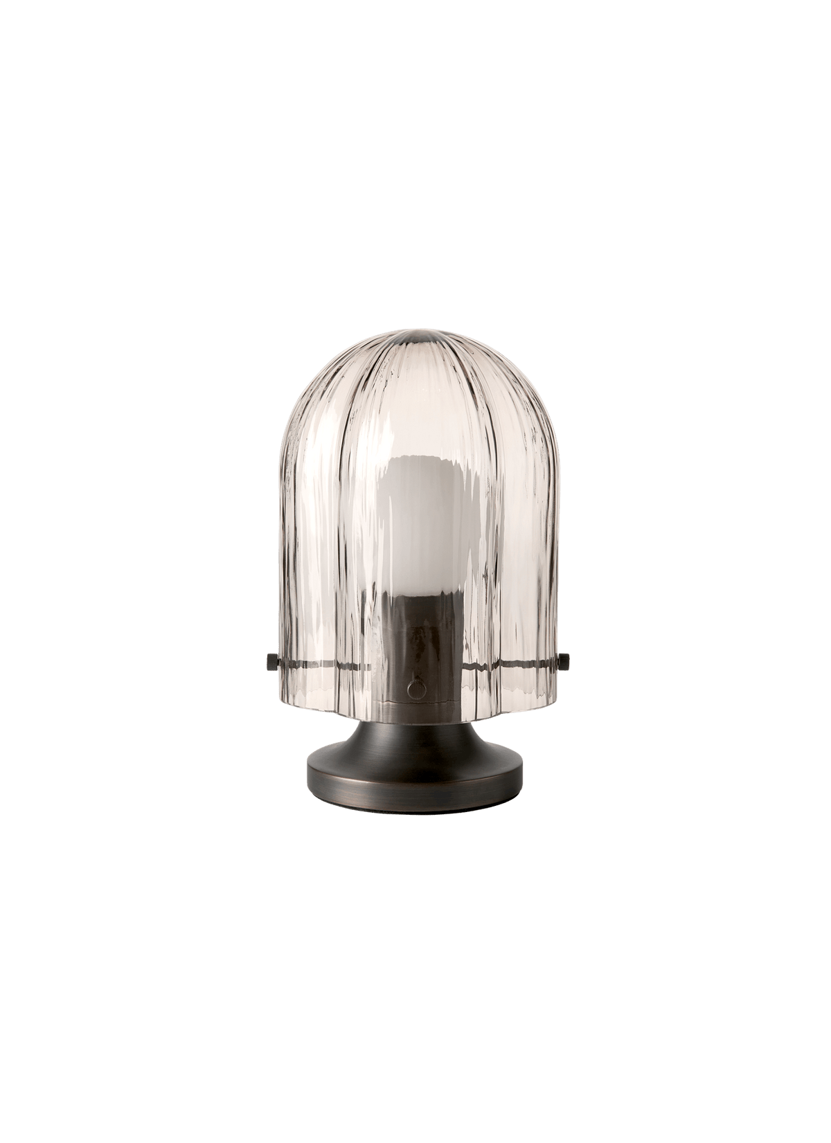 Aura Fluted Glass Table Lamp with Metal Base for Modern Interiors