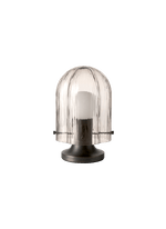 Aura Fluted Glass Table Lamp with Metal Base for Modern Interiors