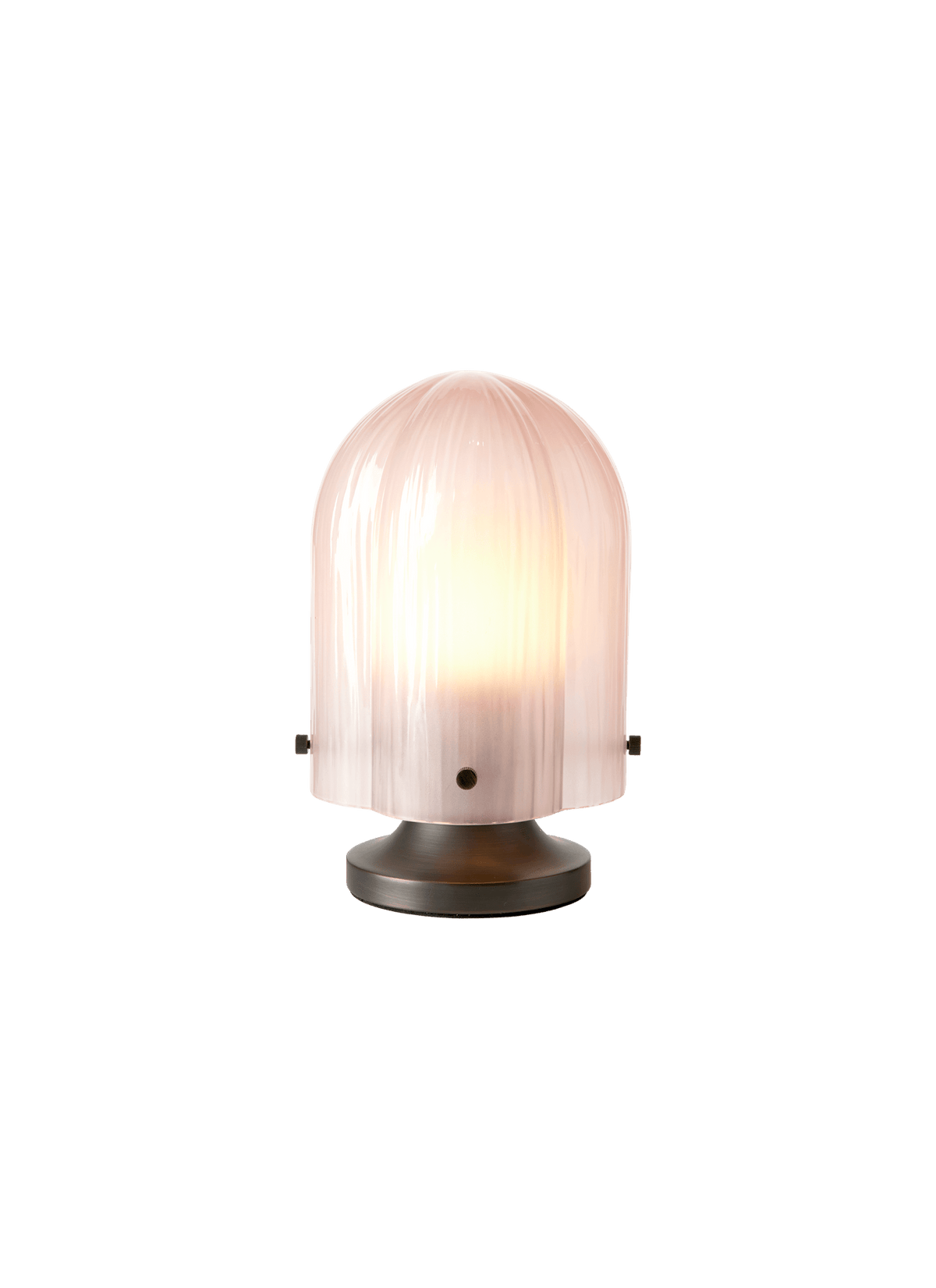 Aura Fluted Glass Table Lamp with Metal Base for Modern Interiors