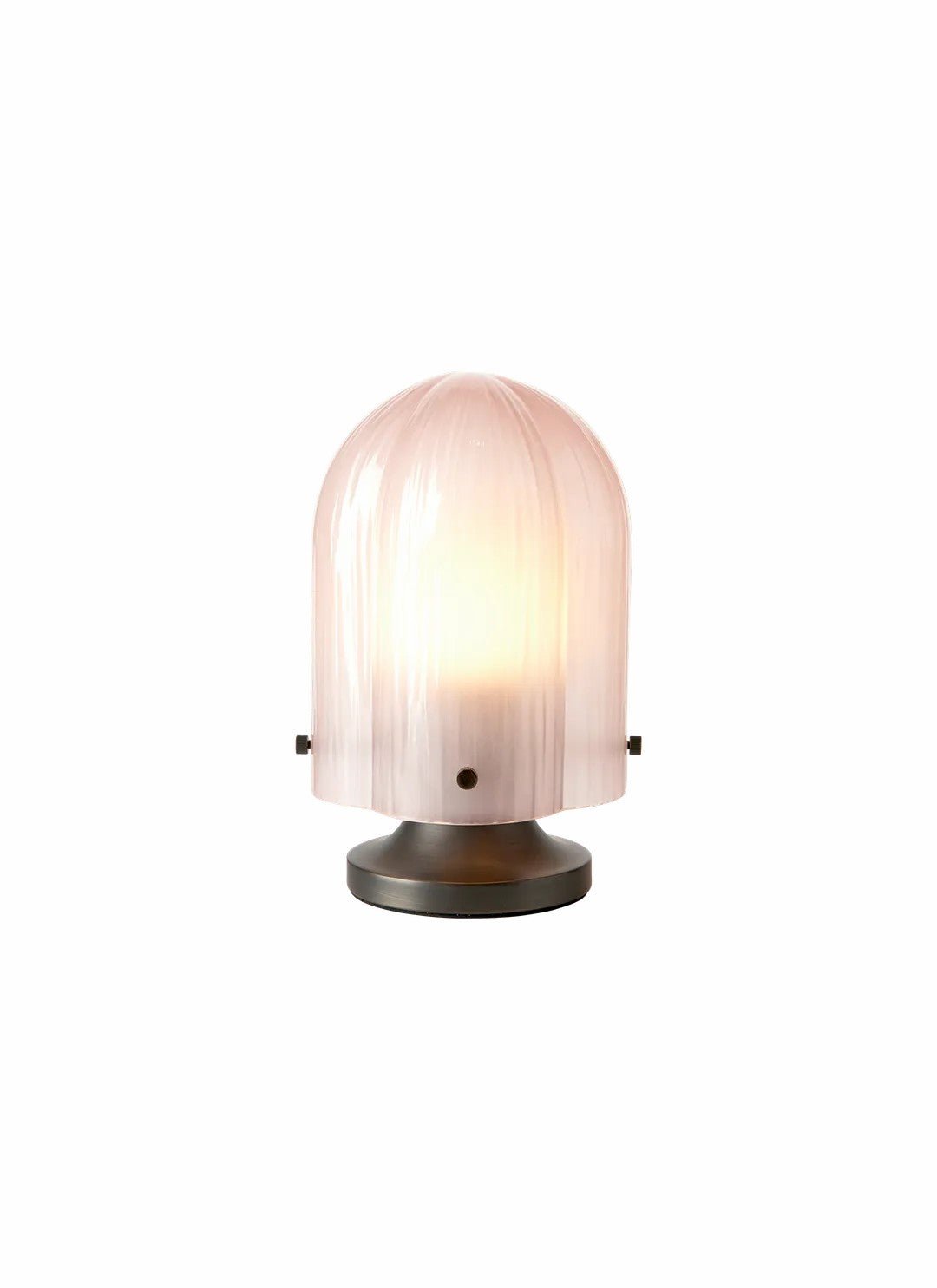 Aura Fluted Glass Table Lamp with Metal Base for Modern Interiors