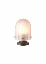 Aura Fluted Glass Table Lamp with Metal Base for Modern Interiors