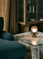 Aura Fluted Glass Table Lamp with Metal Base for Modern Interiors