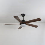 Auralin Breeze Ceiling Fan with LED Light in Walnut Wood