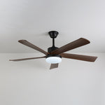 Auralin Breeze Ceiling Fan with LED Light in Walnut Wood