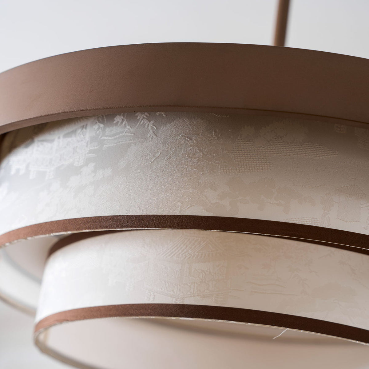 Auralyn Pendant Light – Sculptural Fabric Shade with Bronze Accents