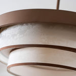 Auralyn Pendant Light – Sculptural Fabric Shade with Bronze Accents