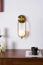 Aurea Brass Wall Sconce – Modern Minimalist Oval Glass Wall Light