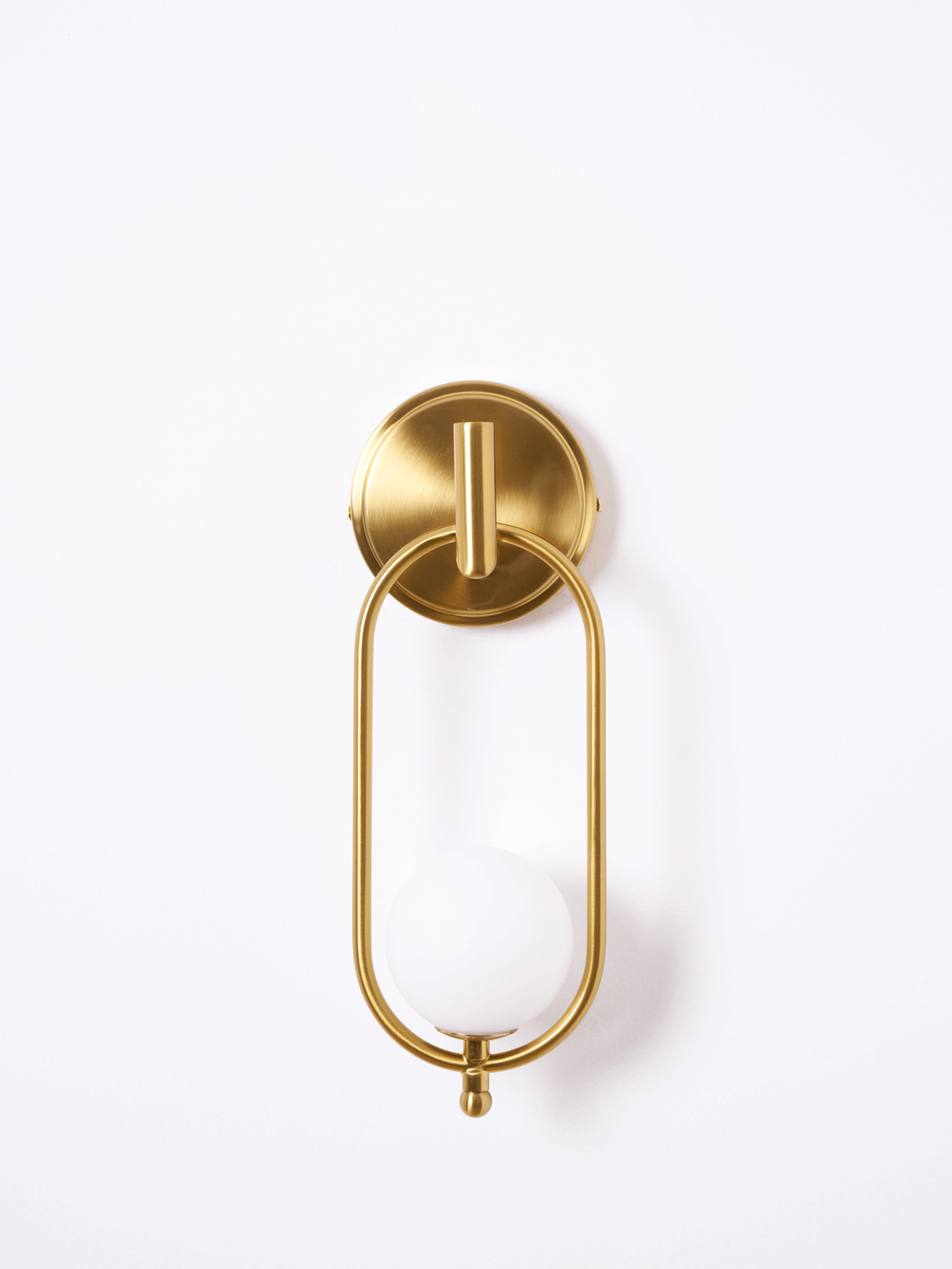 Aurea Brass Wall Sconce – Modern Minimalist Oval Glass Wall Light