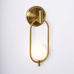 Aurea Brass Wall Sconce – Modern Minimalist Oval Glass Wall Light