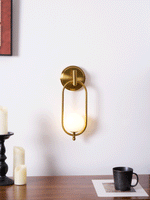 Aurea Brass Wall Sconce – Modern Minimalist Oval Glass Wall Light