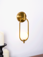 Aurea Brass Wall Sconce – Modern Minimalist Oval Glass Wall Light