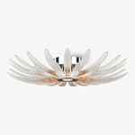 Aurelia Glass Petal Flush Mount Ceiling Light in Chrome