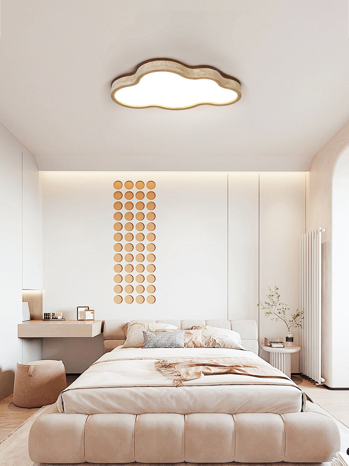 Aurelia Cloud Ceiling Light in Yellow Travertine | Modern Flush Mount LED