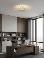 Aurelia Glass Petal Flush Mount Ceiling Light in Chrome