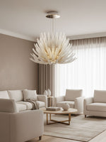 Aurelia Glass Petal Chandelier – Modern Designer Ceiling Light