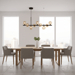 Aurelia Globe Chandelier – Modern Glass & Gold Pendant Light for Dining Room