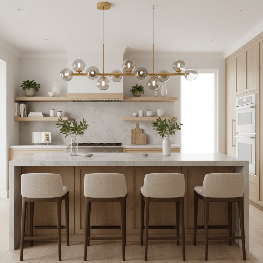 Aurelia Globe Chandelier – Modern Glass & Gold Pendant Light for Dining Room