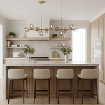 Aurelia Globe Chandelier – Modern Glass & Gold Pendant Light for Dining Room