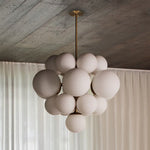 Aurelia Alabaster Cluster Chandelier in Brushed Brass